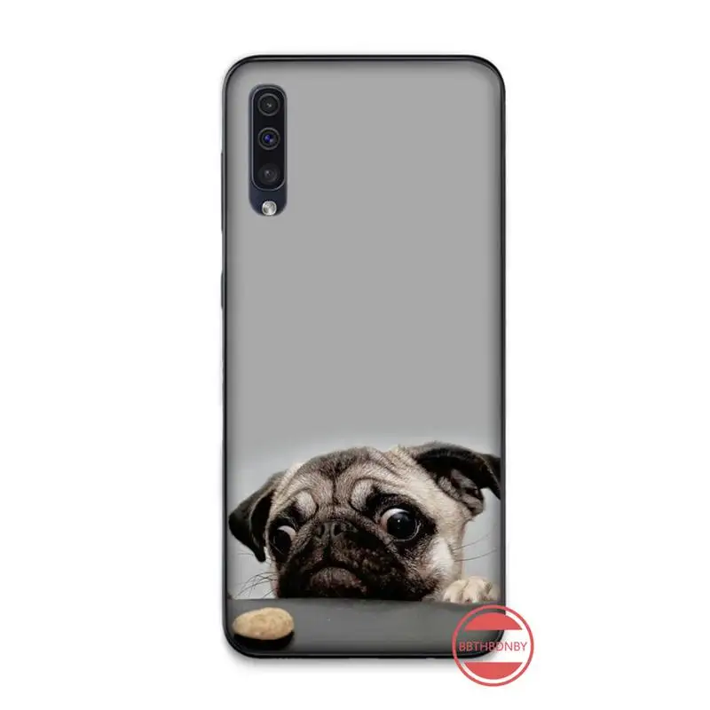 Милый мягкий черный чехол Bulldog для телефона Samsung A20 A30 30s A40 A7 2018 J2 J7 prime J4 Plus S5 Note 9 10 |