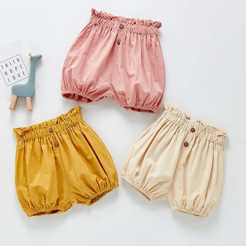 

Летний милый комплект детской одежды для младенцев шорты Фонари бутон Повседневное; Однотонная одежда для маленьких детей; Штаны для девоч...