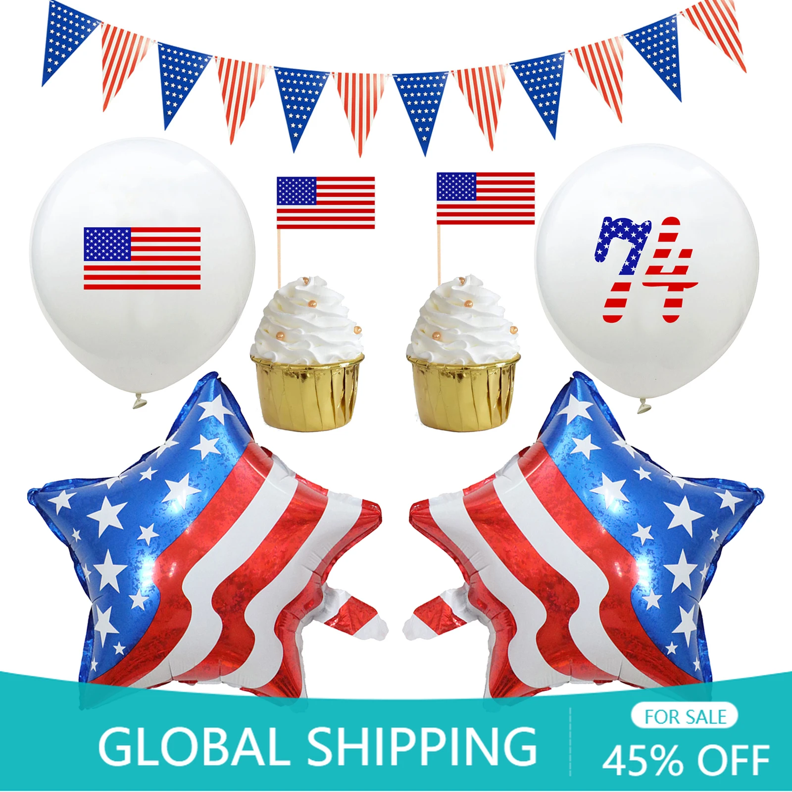 

American Independence Day Decoration US National Day Party Decoration Balloon Photo Props Happy 4Th of July Banner Pendant