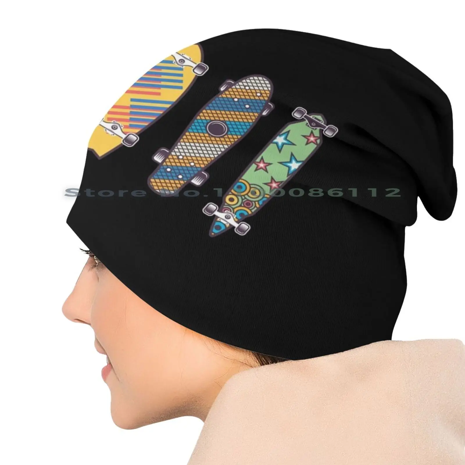 Скейтборд забавные шапочки вязаная шапка скейтборд серфер узор легкие детские