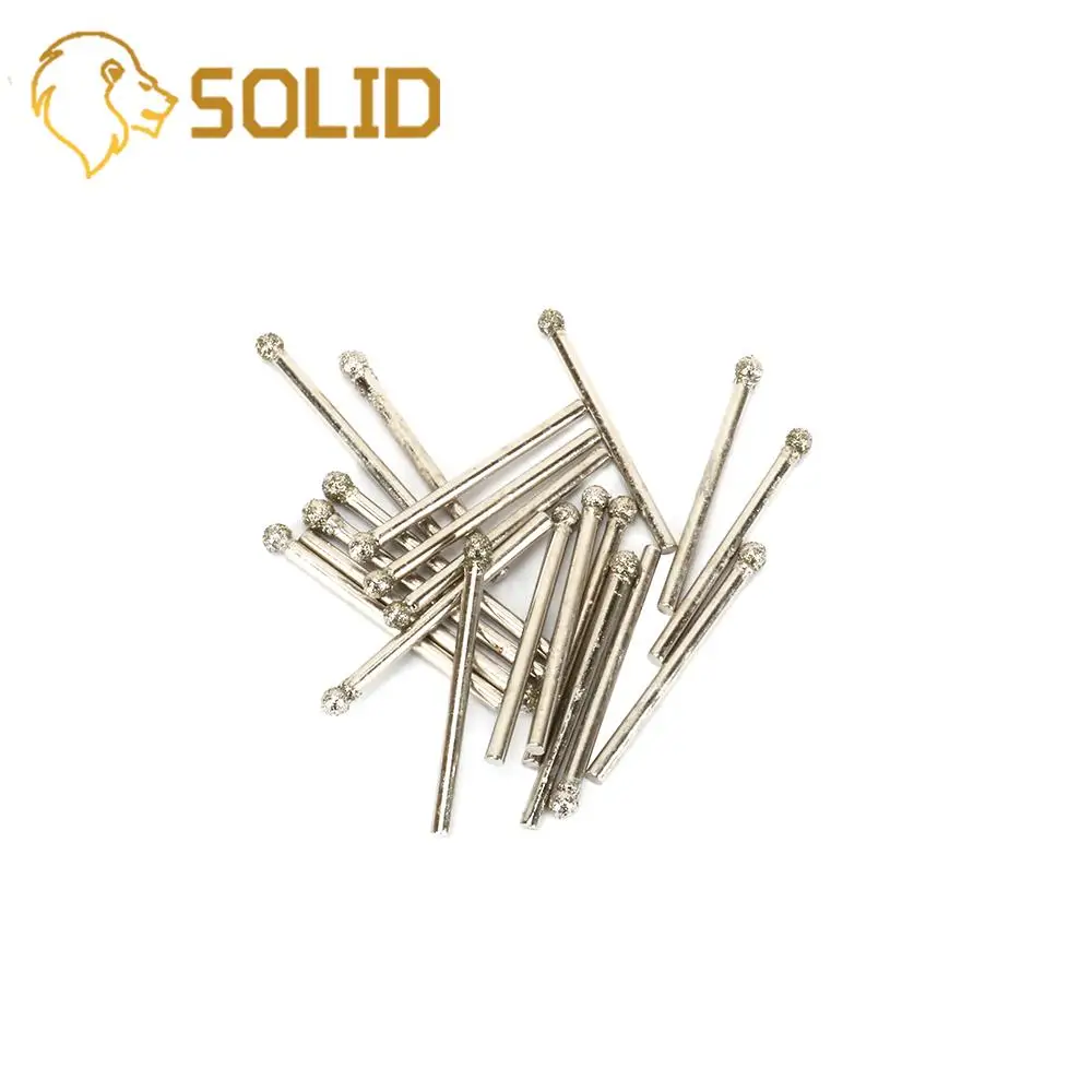 Diamond Grinding Head 3mm Shank Round Ball Engraving Abrasive Burrs Rotary Tools 3-8mm 20Pcs/Set | Инструменты
