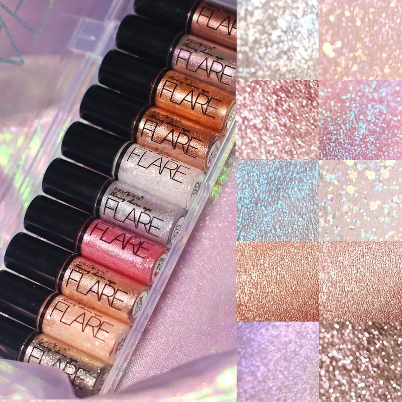 Жидкие блестящие тени для век танцевальный макияж глаз серебристый розовое