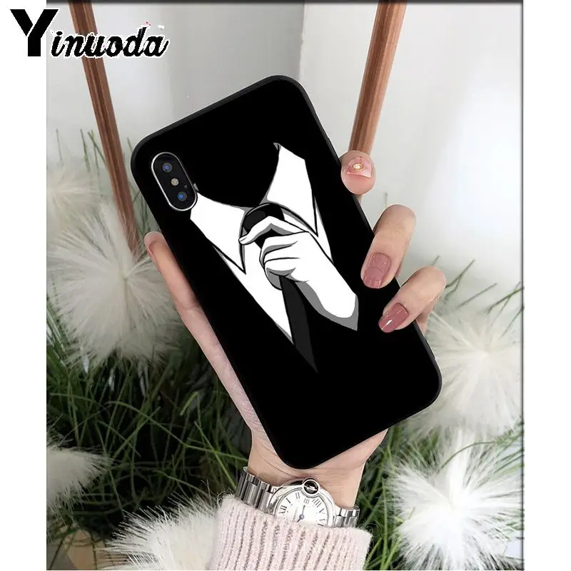Yinuoda Man Suit Shirt Tie TPU Soft Silicone Phone Case Cover for Apple iPhone 8 7 6 6S Plus X XS MAX 5 5S SE XR Mobile Cases