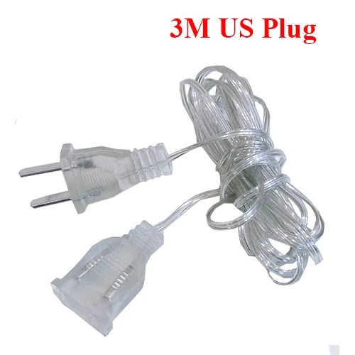 3M With US Plug BEIAIDI 3 м удлинитель питания с переключателем вкл/выкл ЕС США штекер удлинитель провода для Светодиодный светильник на Рождество Праздничный светильник ing - Испускаемый цвет: 3M With US Plug