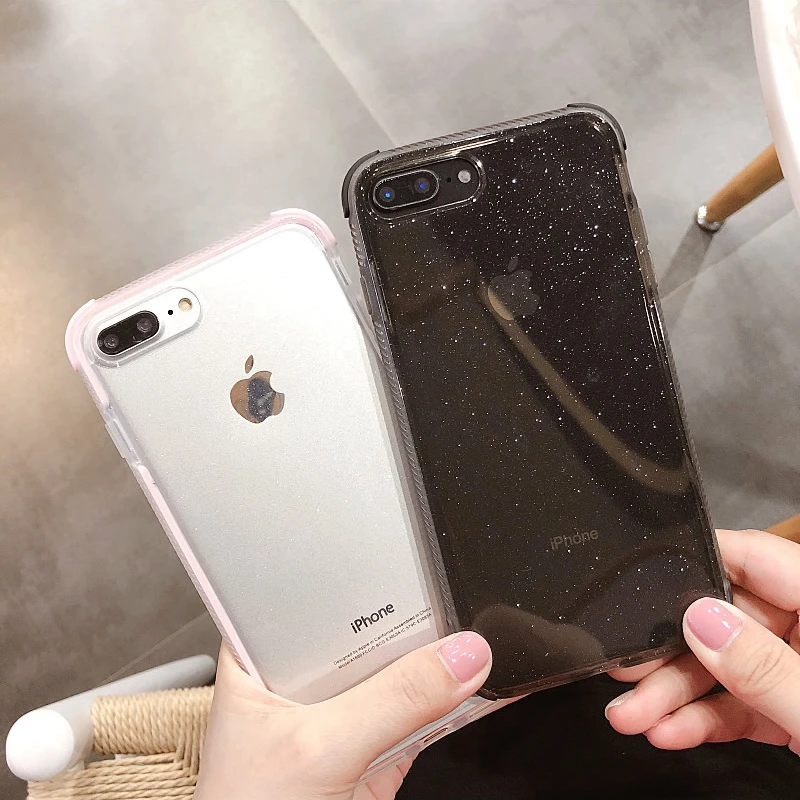 Чехол с блестками для iphone XS MAX X 10 11 Pro XR Ten 7 8 Plus 6s 6 двухслойный мягкий прозрачный