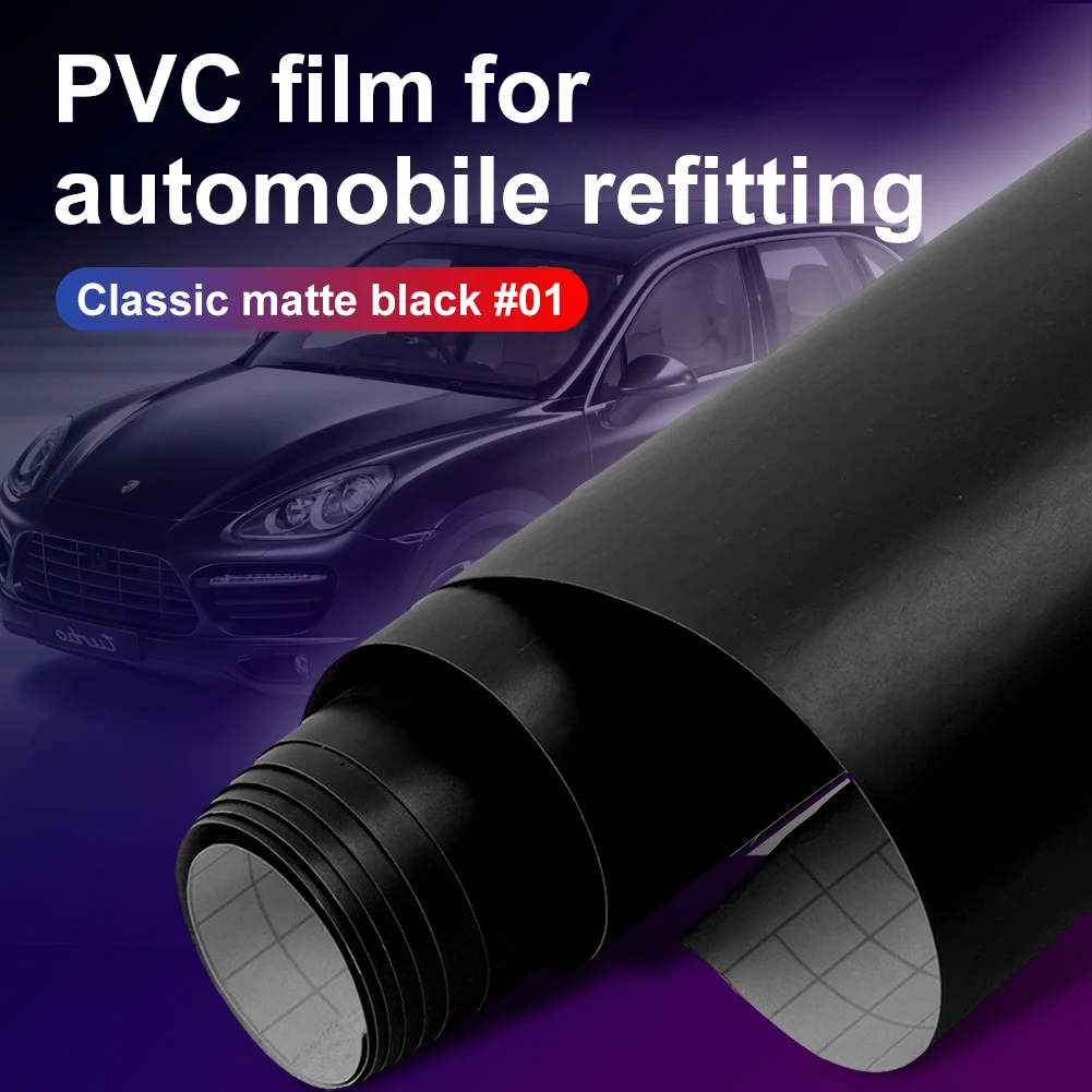 

Matte Black Vinyl Film Wrap Car DIY Sticker Vehicle Decal Flexible and Durable