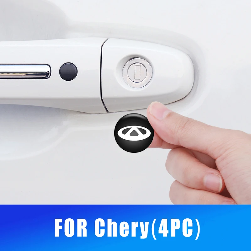 

4PC 20mm Car Door Keyhole Decorative Protection Sticker For Chery Tiggo 2 7 3 5 T11 M11 A1 Fulwin QQ A3 A5 Amulet Fora Eastar
