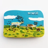 qiqipp norway creative travel souvenir elk family crafts magnetic sticker fridge magnet
