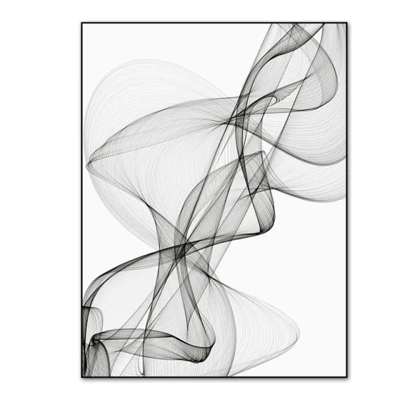 

Black and White Abstract Wavy Lines Pattern Canvas Paintings Geometric Poster Print Wall Art Pictures for Living Room Home Decor