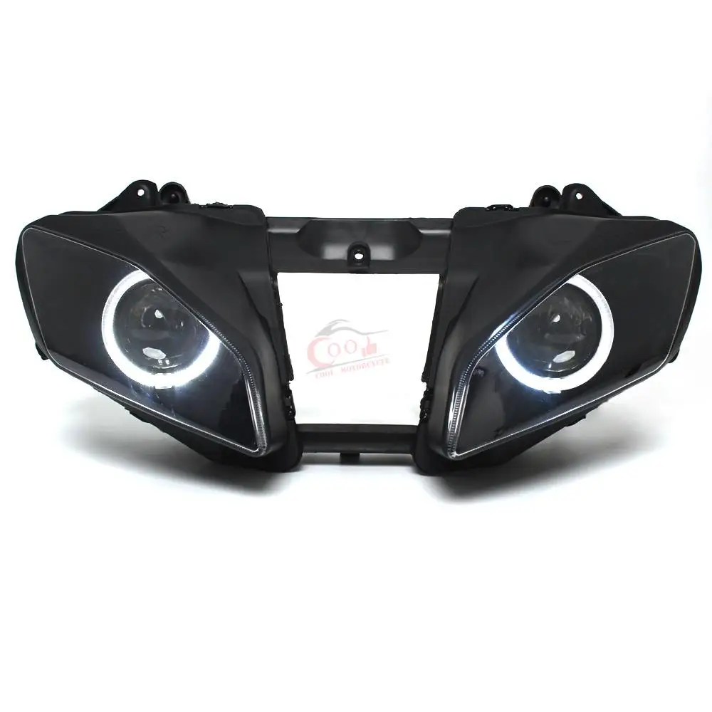 Модифицированная фара проектора для мотоцикла Красный Глаз Дьявола белый глаз