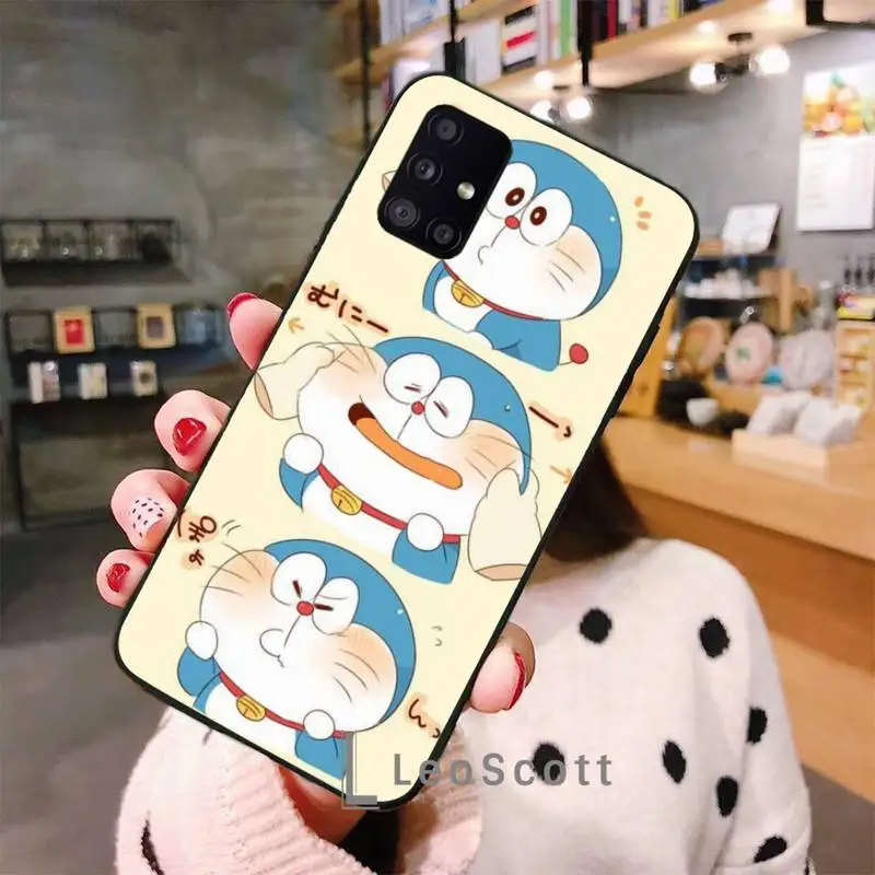 

Cute Cartoon Doraemon Robot cat Phone Case For Samsung A50 A51 A71 A31 A21S S8 S9 S10 S20 S21 Plus Fe Ultra 4G 5G