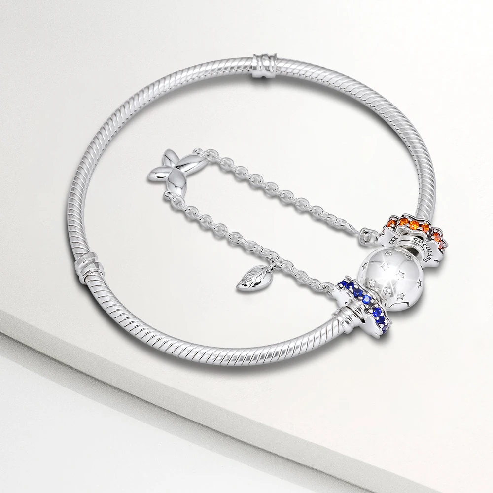 Beads fit for Pandora Bracelets Wildflower Meadow Safety Chain charms 100% 925 Sterling Silver Jewelry Free Shipping | Украшения и