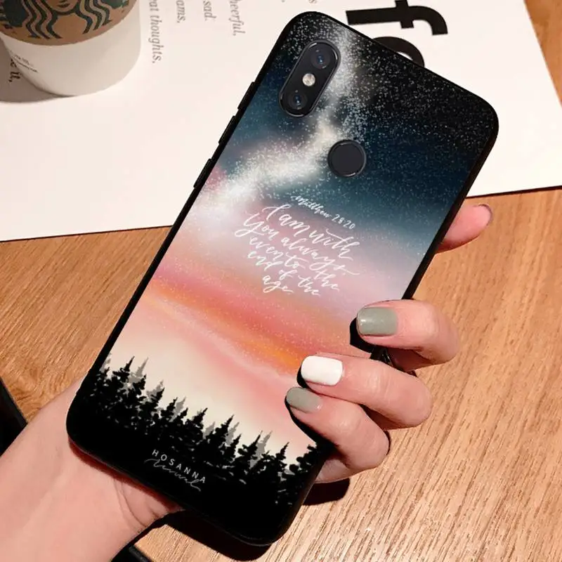 

Bible text quotes art pattern luxury design Phone Case funda For Xiaomi Redmi note 7 8 9 t k30 max3 9 s 10 pro lite