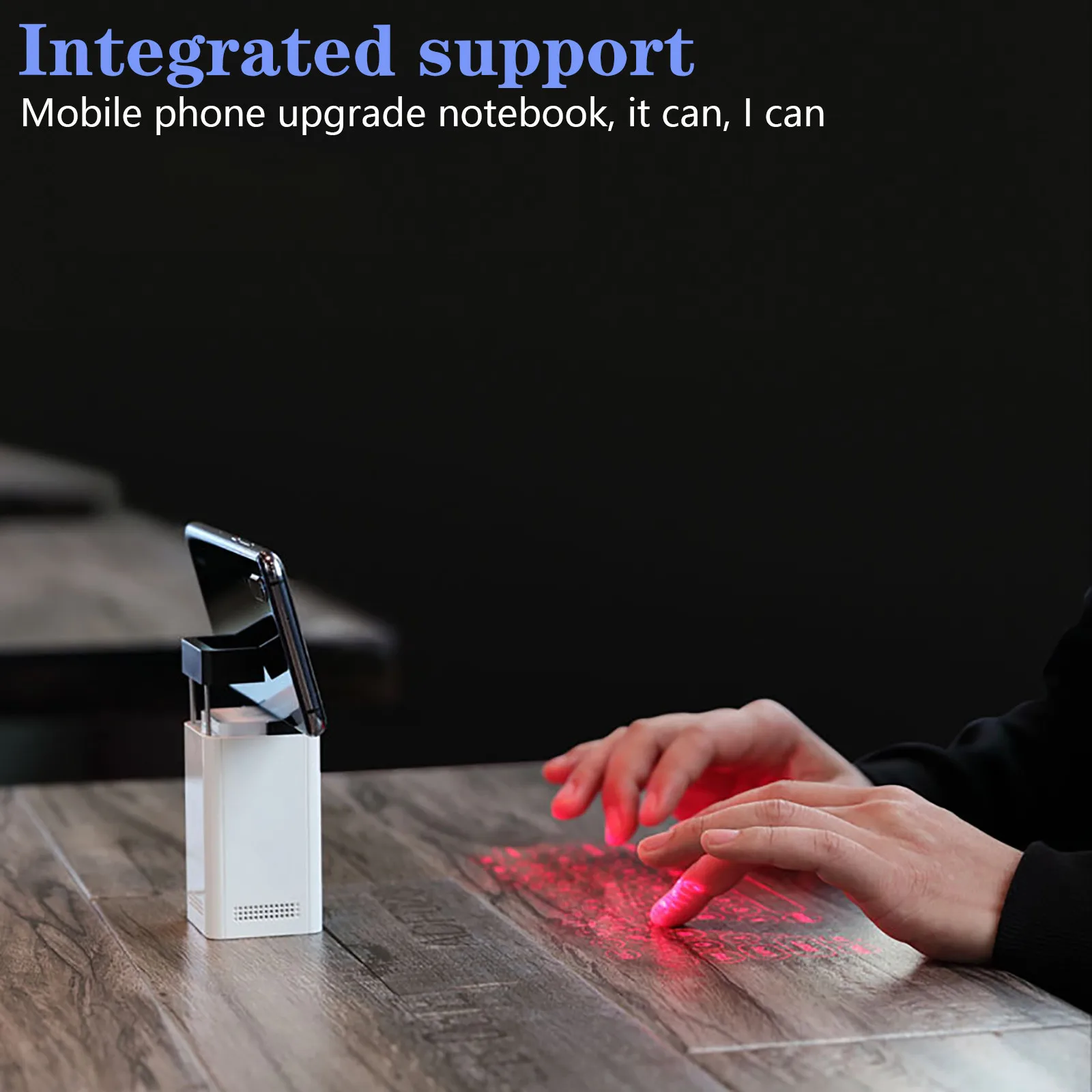 

Bluetooth virtual keyboard + mobile phone holder + mobile power Wired and wireless connection Bluetooth USB
