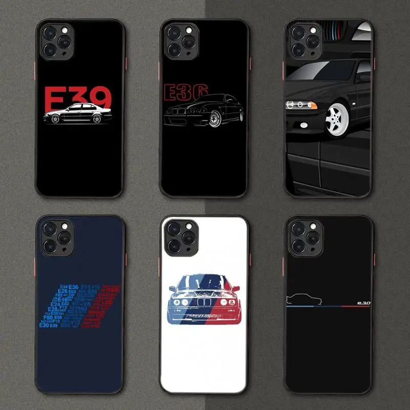 

German Famous Auto Car Phone Case Black Transparent Matte For IPhone 7 8 11 12 S Mini Pro X XS XR MAX Plus Cover Shell