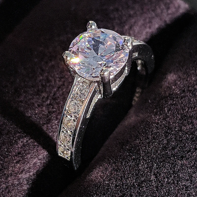 

Original solid real 925 Sterling Silver Rings For Women High Quality Rings Women Engagement Rings anel aneis R743S