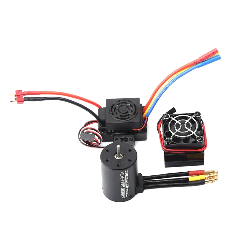 

3650 Brushless Motor With 60A ESC & Heat Sink Combo For 1:8/1:10 HSP HPI Wltoys RC Car RC Boat Part
