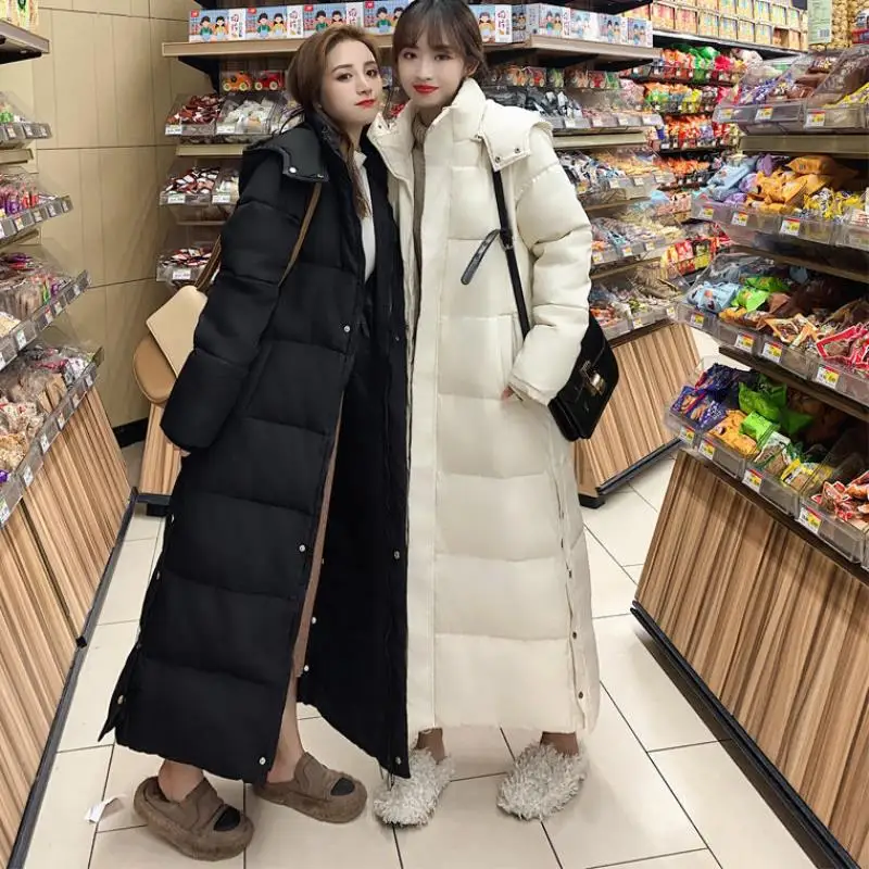 

Новинка 2021, женские зимние пальто, длинные толстые теплые парки, бежевые, черные