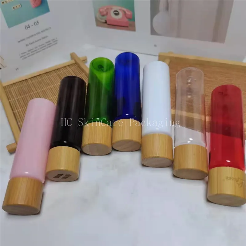 

Wooden Packaging Wood Dispenser Plastic Lotion Bottle Cosmetic Spray Plastic Bottle With Lotion Pump Bamboo Refillable Bottle