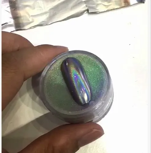 Хорошее качество голографическая пудра Chrome зеркальный пигмент пыль Серебряный