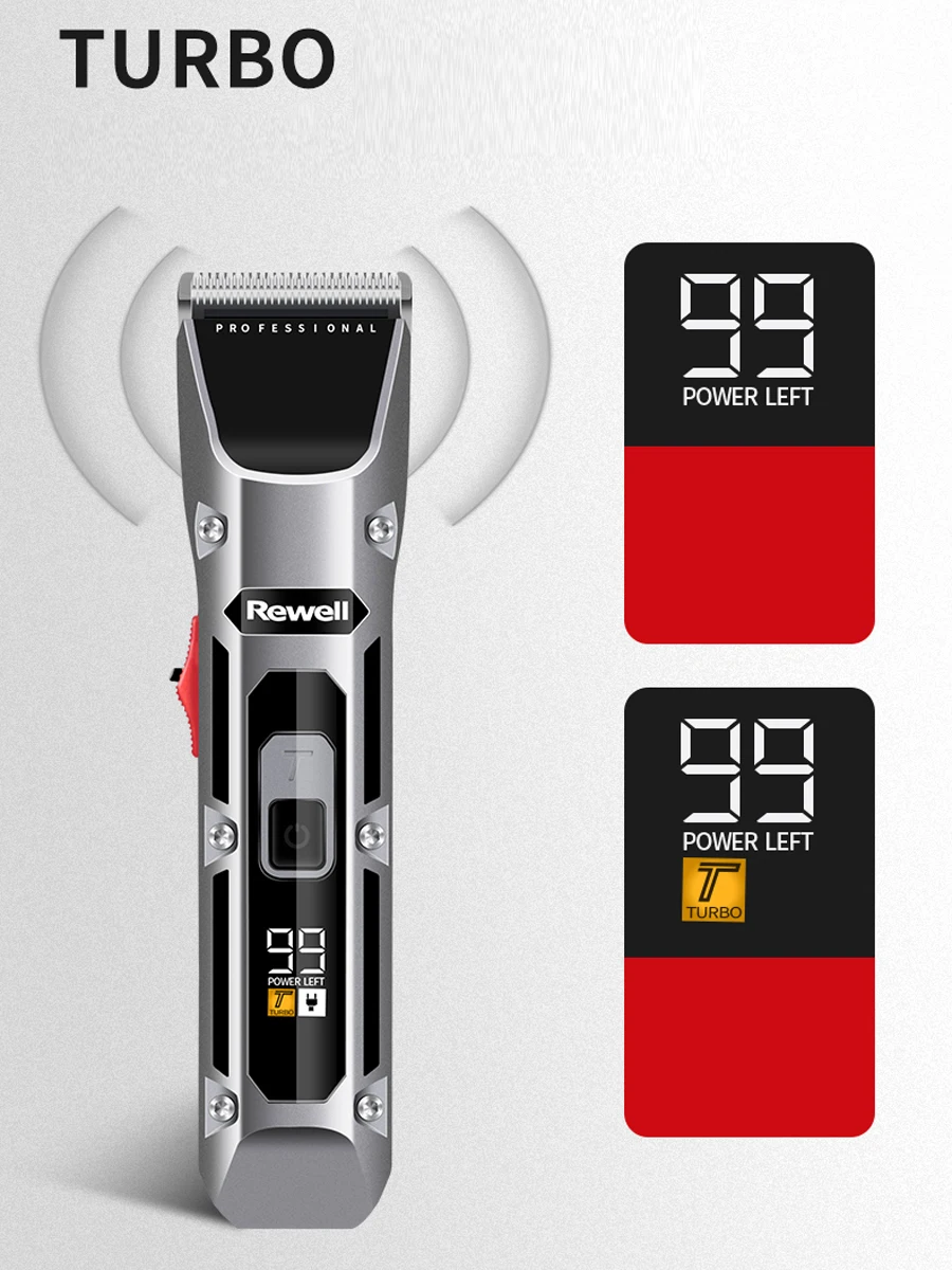 Профессиональная электрическая машинка для стрижки волос с ЖК дисплеем