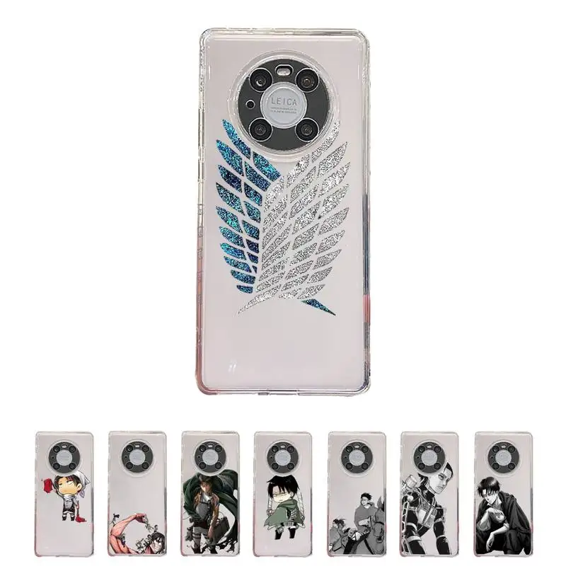 

Attack on Titan Anime Phone Case Transparent For Huawei honor V 40 30 20 X note 10 pro lite max s Soft TPU Clear Mobile bags