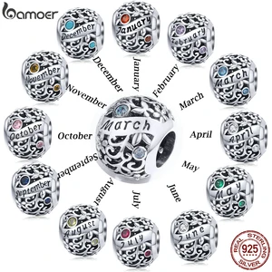 Бусины женские круглые из серебра 925 пробы, для браслета