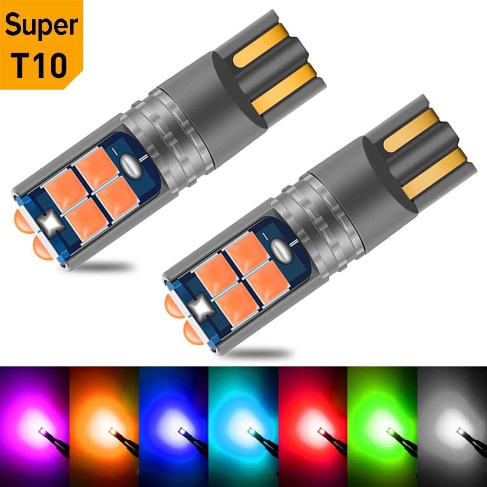 2 шт. 10SMD T10 W5W светодиодный Габаритные фонари для автомобиля чтения настольная