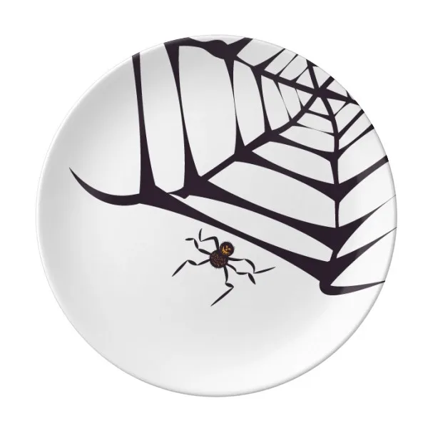 

Black Spider Net Halloween Dessert Plate Decorative Porcelain 8 inch Dinner Home
