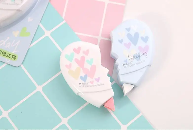 2 шт./компл. любящее сердце Корректирующая лента Материал героя из мультфильма