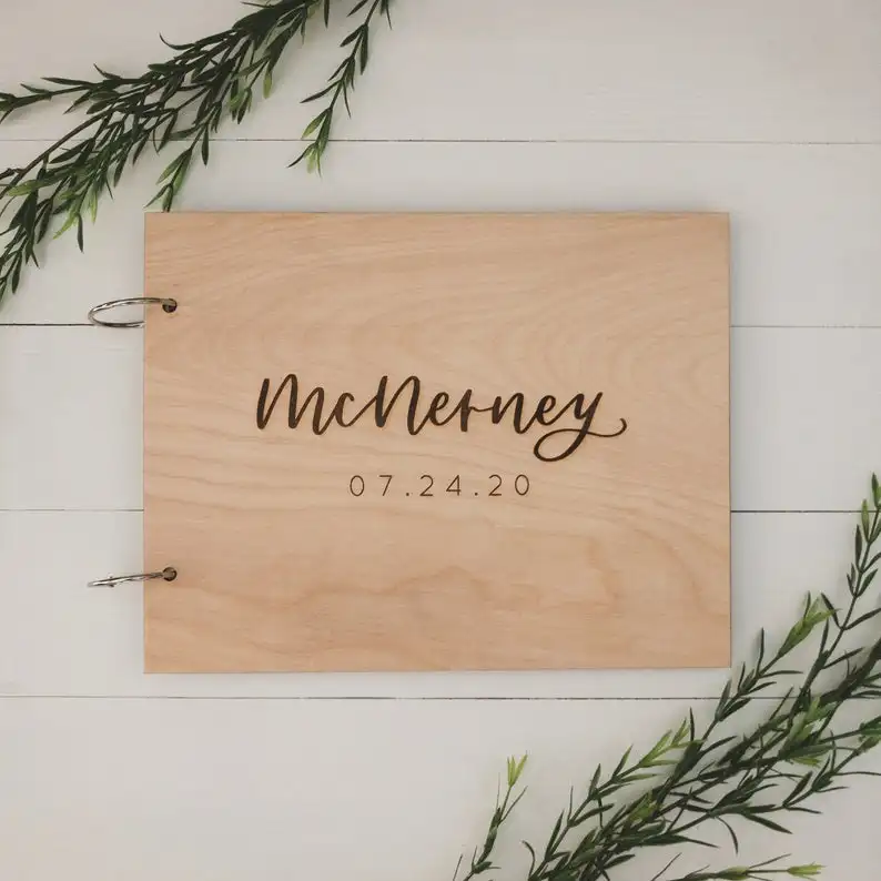 DIY Свадебная Гостевая книга персонализированная деревенская деревянная с