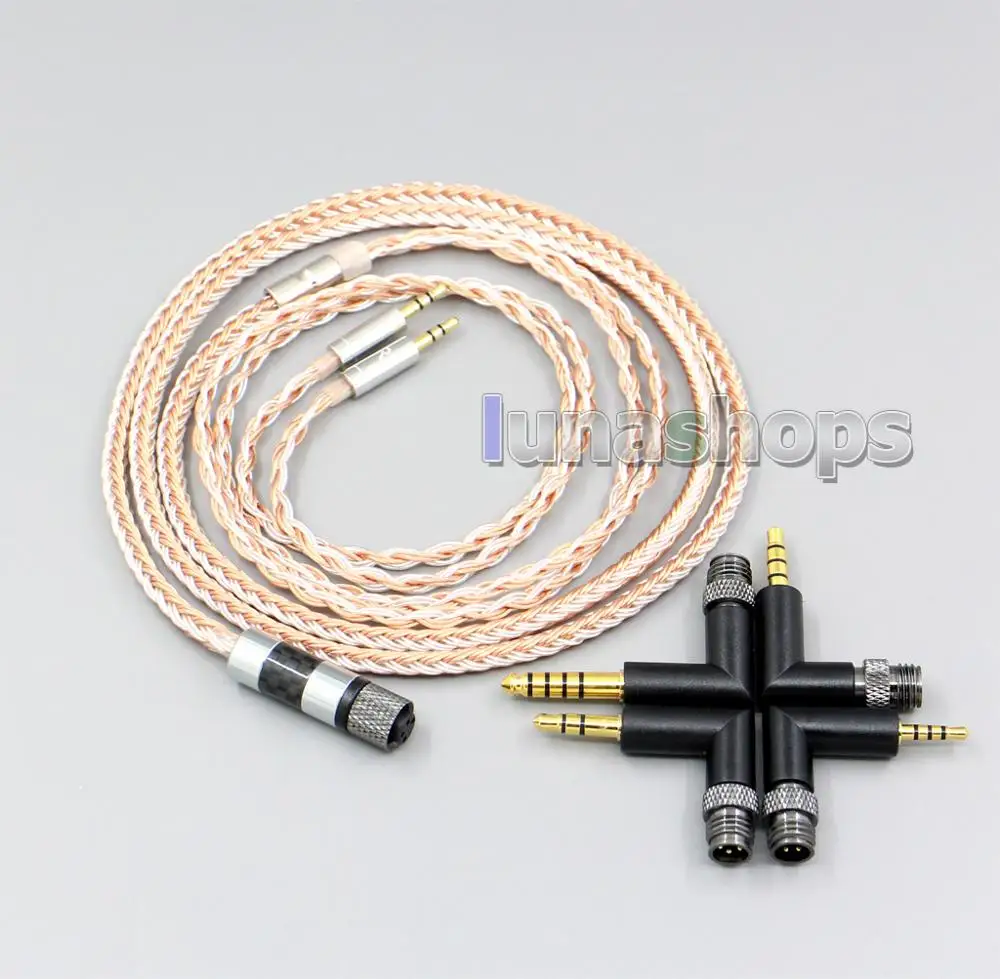 

LN006227 4 in 1 Plug 16 Cores OCC + Pure Silver Plated Cable for Hifiman HE560 HE-350 HE1000 V2 Headphone