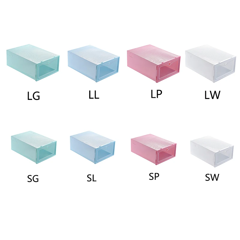 

Shoes Box Set Multicolor Foldable Storage Plastic Clear Home Organizer Shoe Rack Stack Display Storage Organizer Single Box DIY
