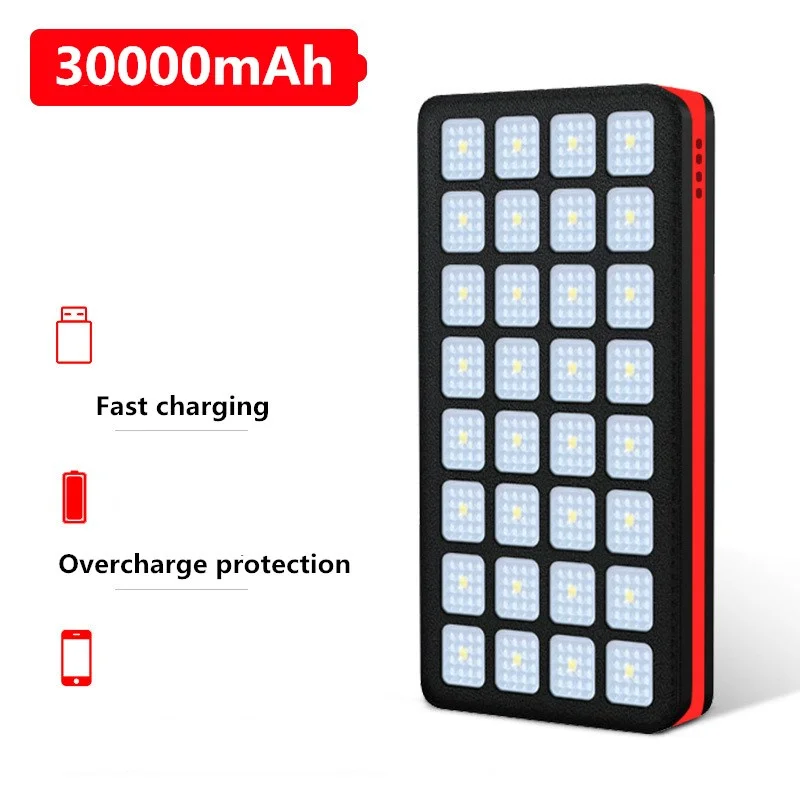 30000mAh резервного копирования Мощность банк Зарядное устройство 2.4A быстрой