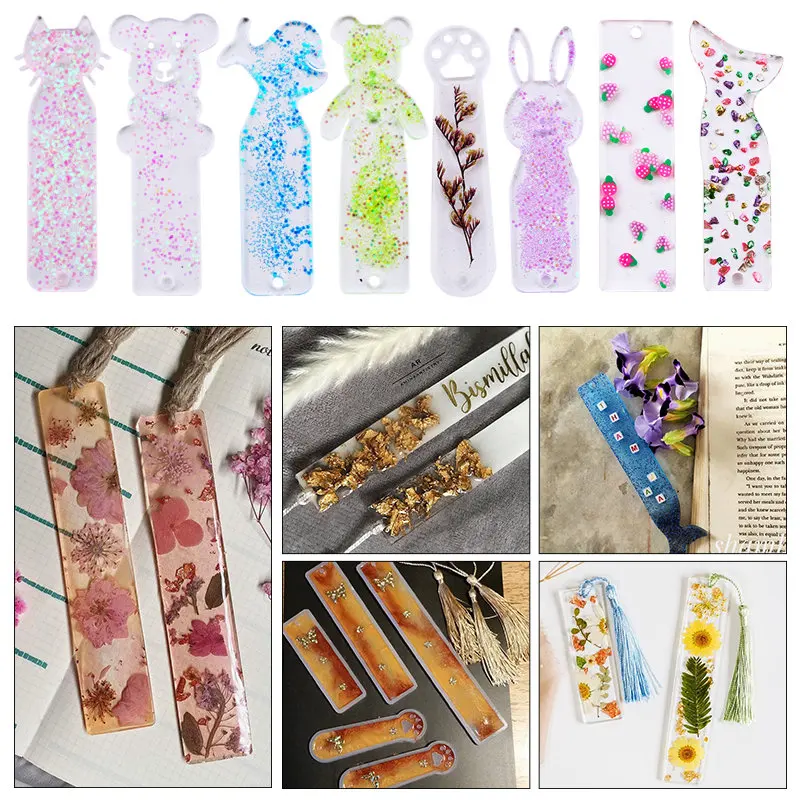 

A Set Animal Shape Silicone Bookmark Mold Epoxy Resin Molds UV Resin Casting Tools Tassels For Jewelry Making DIY Handmade Craft