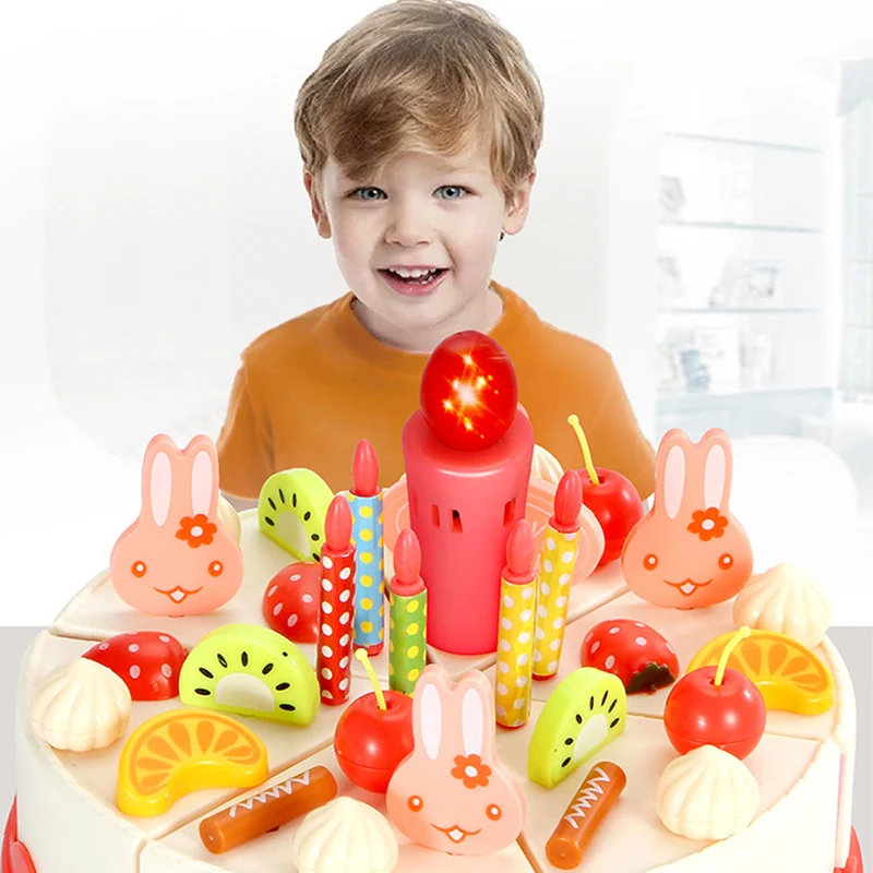 

Baby Kitchen Toy Cake Food DIY Pretend Play Fruit Cutting Birthday Toys For Children Educational Cutting Fruit Birthday Cake Toy