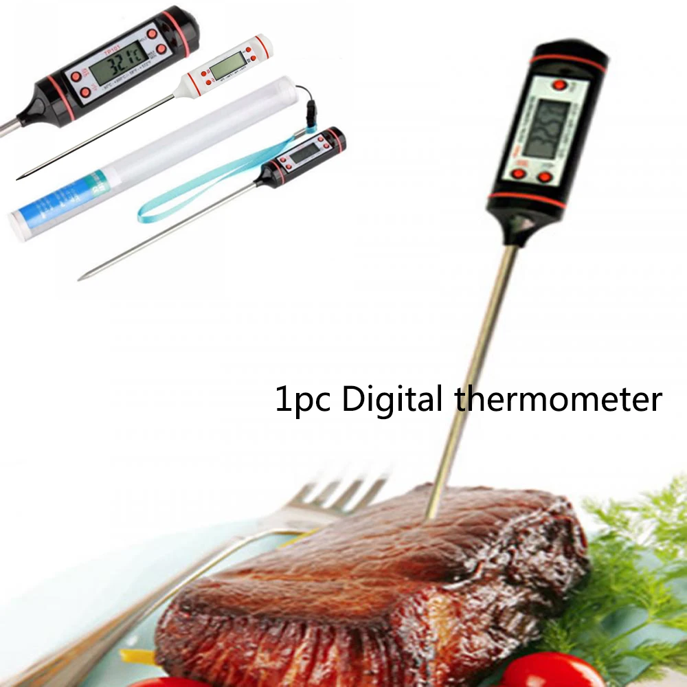 1pcs Digital Kitchen Thermometer For Oven Beer Meat Cooking Food Probe BBQ Electronic Oven Thermometer Kitchen Tools(no battery)