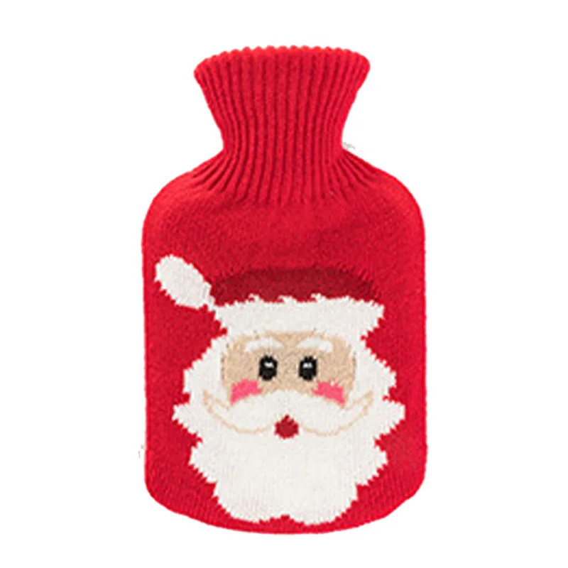 Santa Claus Большая сумка для горячей воды, грелка для рук, зимняя грелка, 1000 мл, контейнер, наполненный водой, резиновая подкладка, грелка для рук - Цвет: Santa Claus