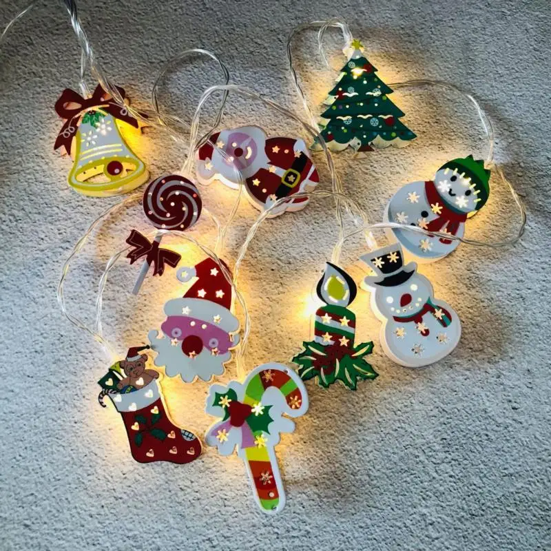 

165cm 10 Lights Christmas Decoration LED Light Ornament Santa Claus Christmas Tree Light