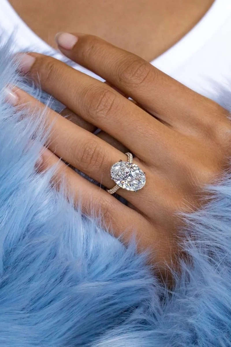 

Crystal Diamond Zirconia lab Diamond 10 carat oval engagement ring