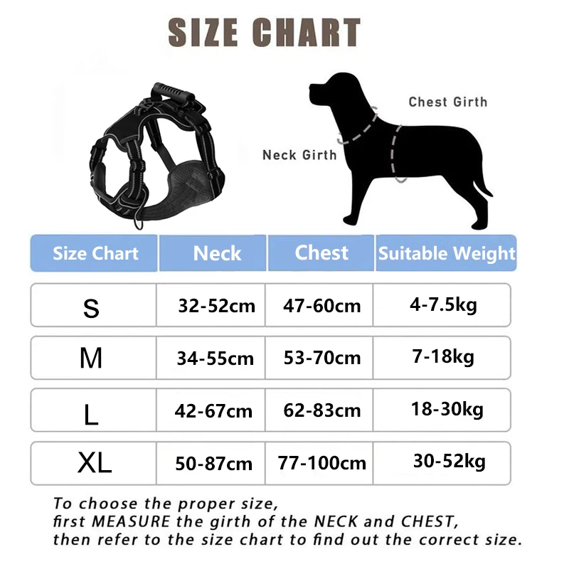 

Dog Accessories Dog Harness No Pull Breathable Reflective Pet Harness Vest for Small Large Dog Outdoor Running Mascotas
