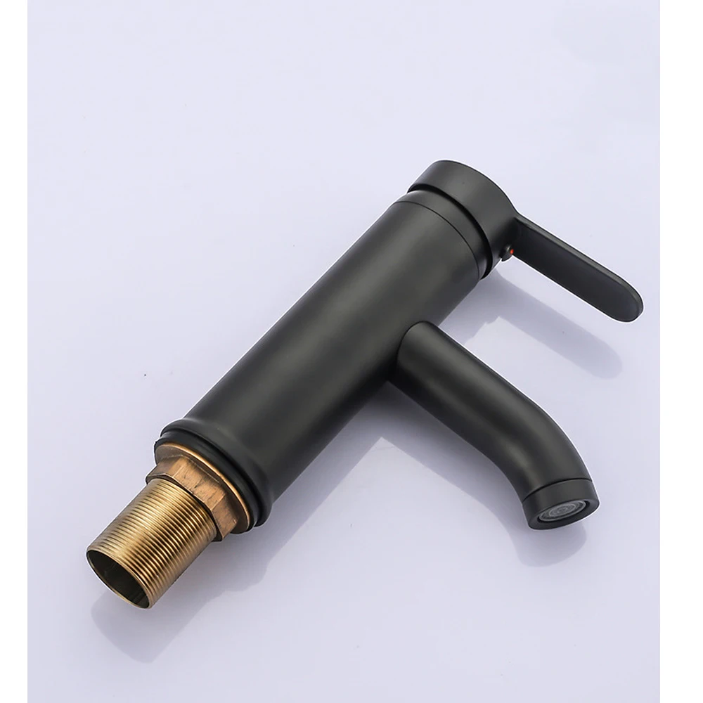 TP-8012 Black Faucet Stainless Steel Paint Bathroom Basin Faucets Blacked Hot Cold Mixer Tap Single Hole | Обустройство дома