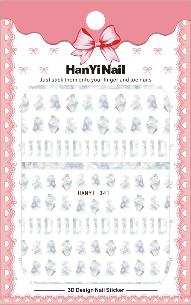 HANYI341 1 шт. Starlight французский стикеры 3D на ногти Nail Art градиентный мрамор камень наклейки для ногтей аксессуары для ногтей украшения для ногтей Новинка - Цвет: HANYI341