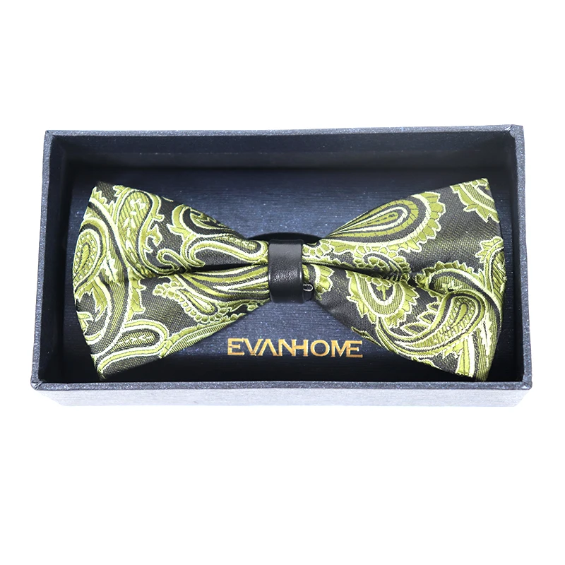 

Vintage Light Green Paisley Men's Bow Tie Mariage Party Dress Butterfly Bowtie for Wedding Gifts Without Box