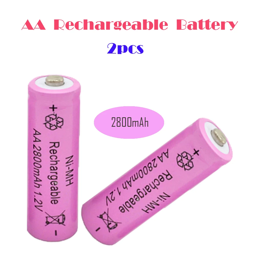 

2021 Hot Sale 2/4/6/8pcs 1.2V 2800mAh AA Rechargeable Battery NI-MH Batteries For Camera Toys Remote Control Pre-Charged 2A