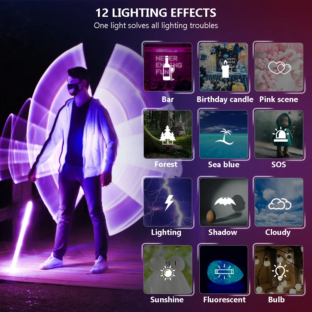 RGB-палка заполняющий свет ручной светодиодный светильник палочка со штативом