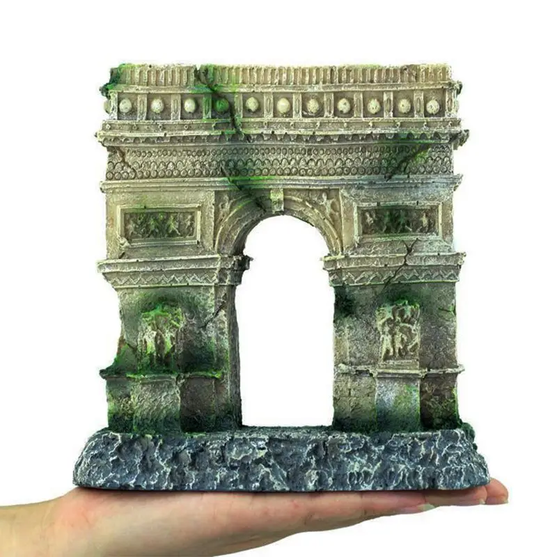 Древняя римская колонна арка аквариум ландшафтное украшение винтажная Прямая