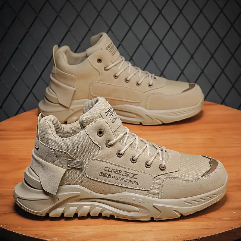 

men shoe 2022 Men Outdoor Climbing Hiking Sneakers Men's Martin boots Leather Waterproof Mens Casual Shoes Non-slip Rubber Shoes
