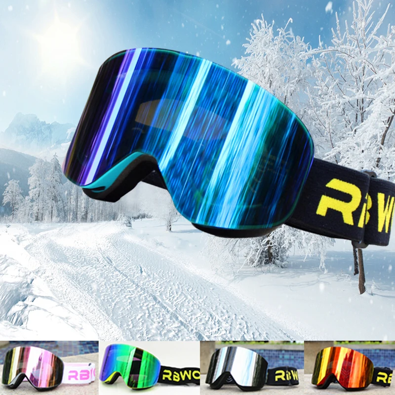 

Biathlon Double Lens Glasses UV400 Magnet Anti-Fog Ski Goggles Men Freestyle Alpine Cross-Country Jumping Skiing Sunglass Women