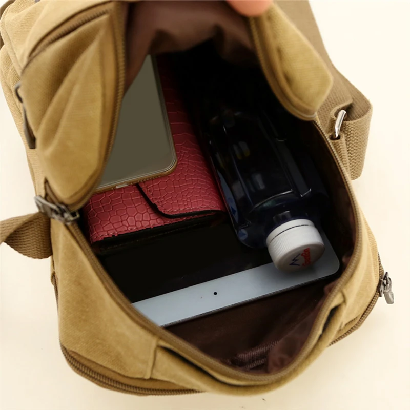 

Men Messenger Bags Casual Multifunction Travel Bags Shoulder Fashion Crossbody Bags For Men Retro Zipper Shoulder Bag